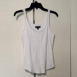 J. Crew White Ribbed Tank - Slim Scoop Neck